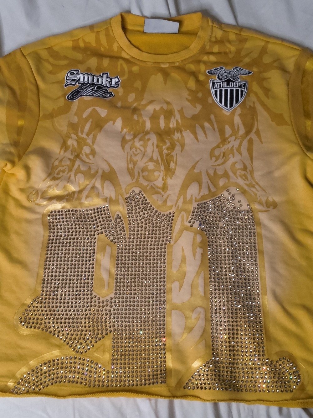 Yellow Rhinestone Graphic Tee